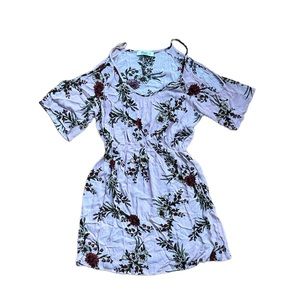 Glam Floral Open Shoulder Dress